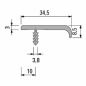 Preview: Alu-Griffleiste Typ H, E6/EV1, L: 2500 mm